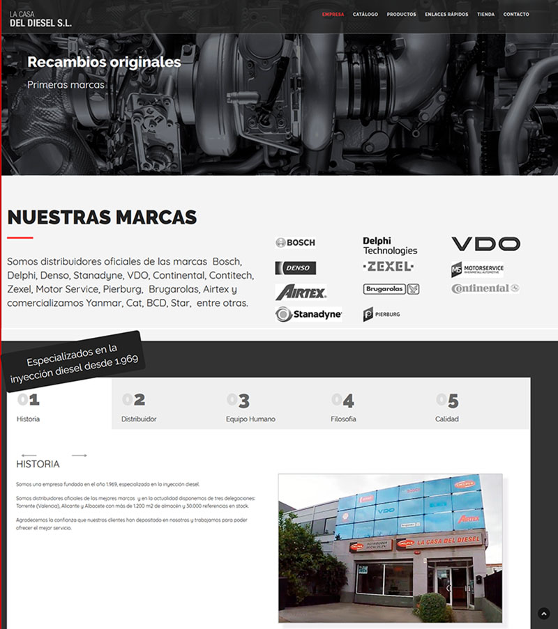 Páginas web - La Casa del Diesel - Productos y repuestos Diesel