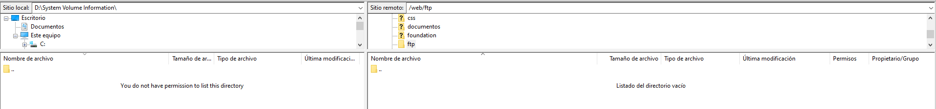 Subir archivos con cliente Filezilla