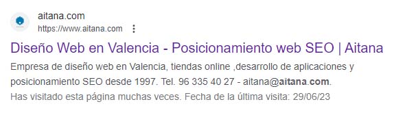 Etiquetas html SEO posicionamiento Aitana